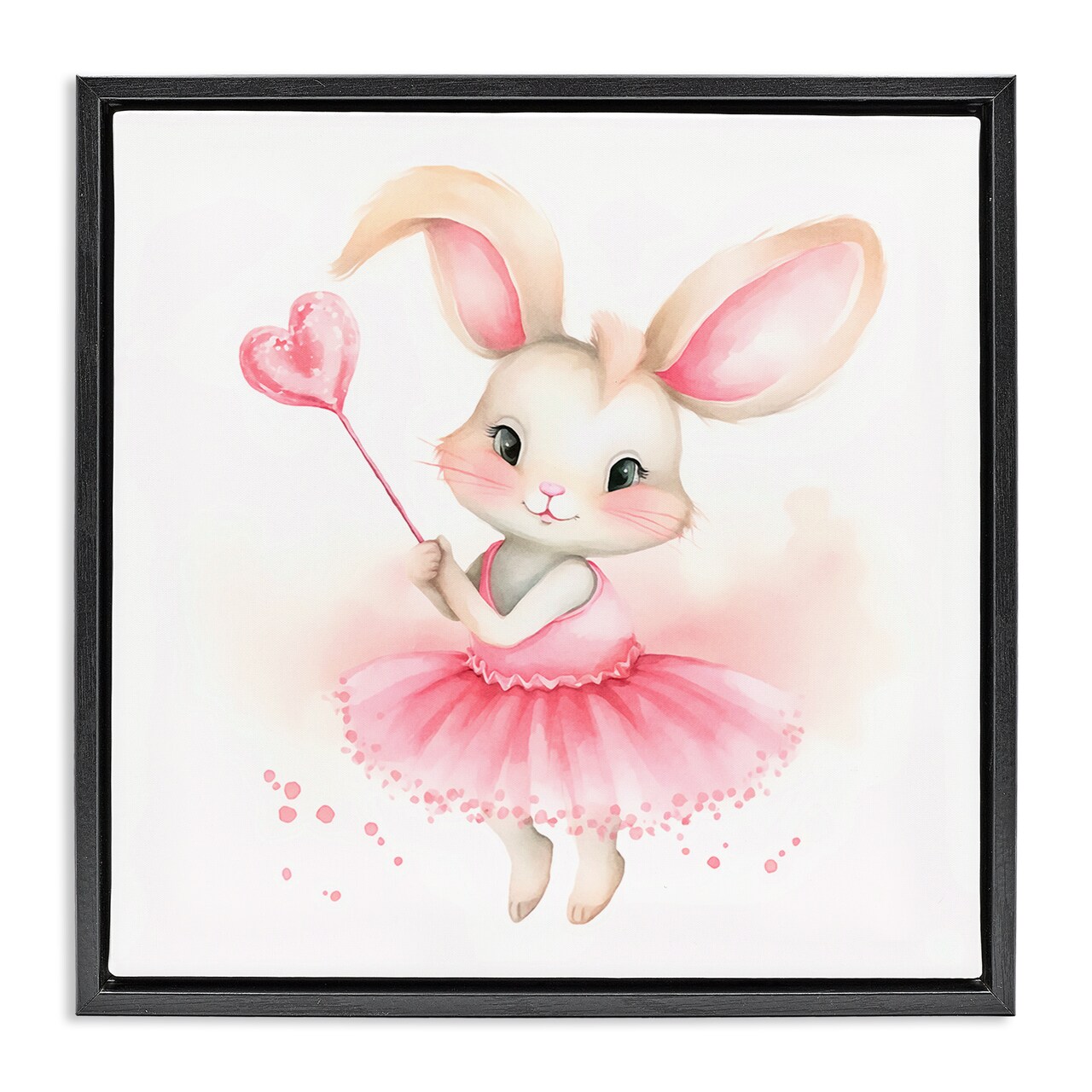 Stupell Industries Ballerina Bunny with Wand Framed Floater Canvas Wall Art Design by Andrea Haase